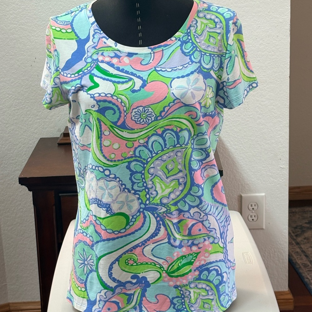 LILLY PULITZER SHORT SLEEVE TOP SHIRT BLOUSE WOMEN SIZE SMALL EXCELLENT COND - Picture 4 of 6